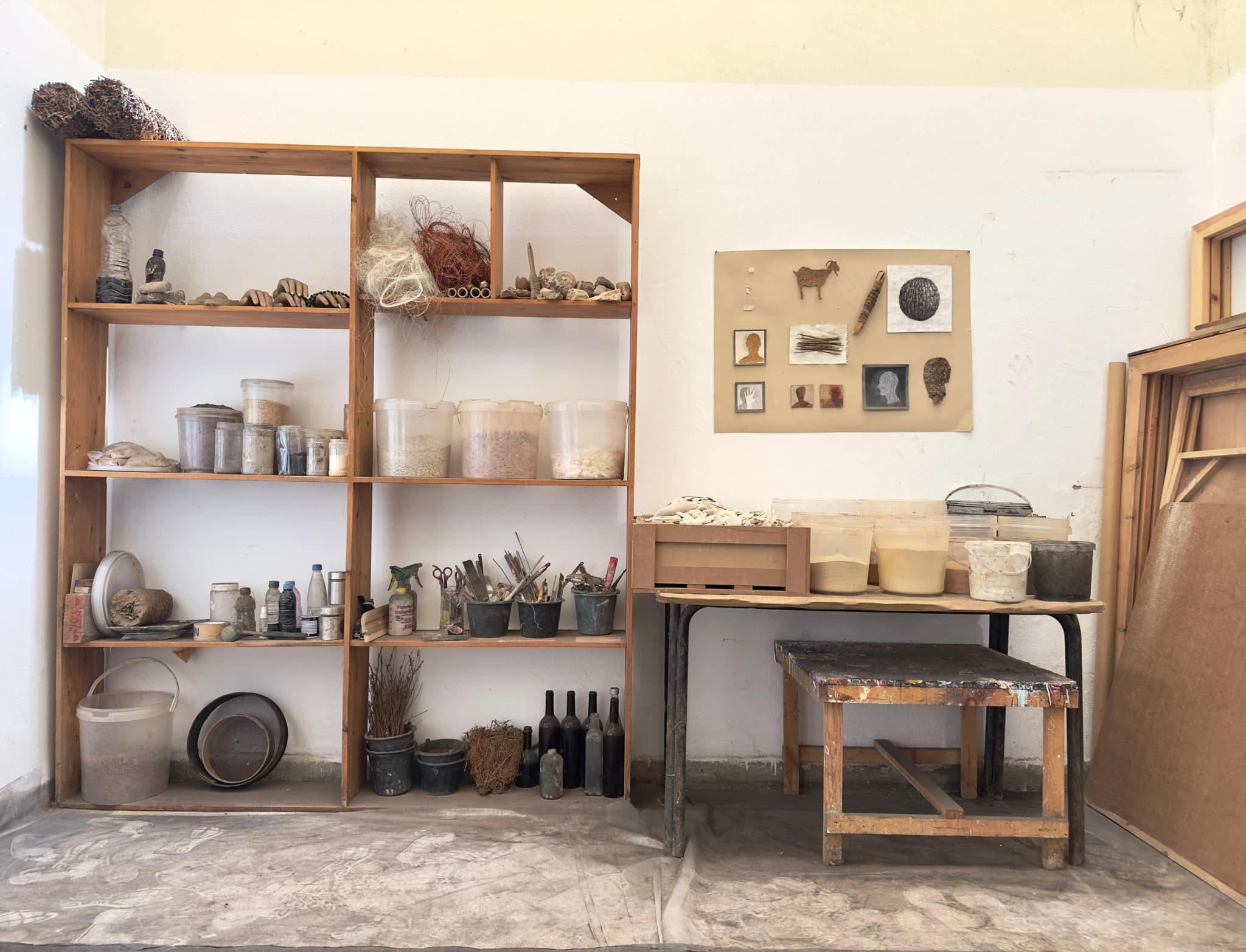 Noureddine Ouarhim at work in his studio