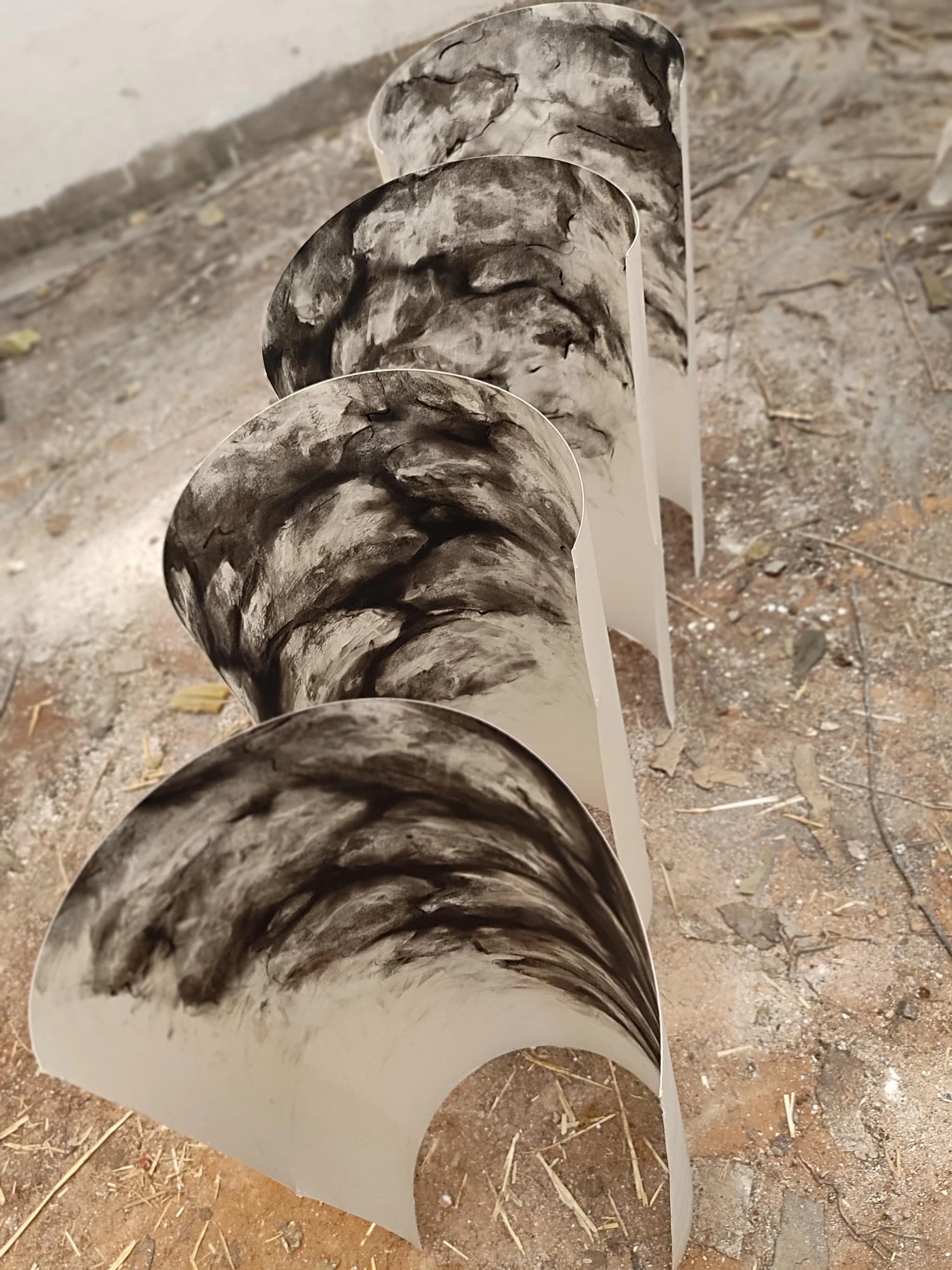 Noureddine Ouarhim at work in his studio