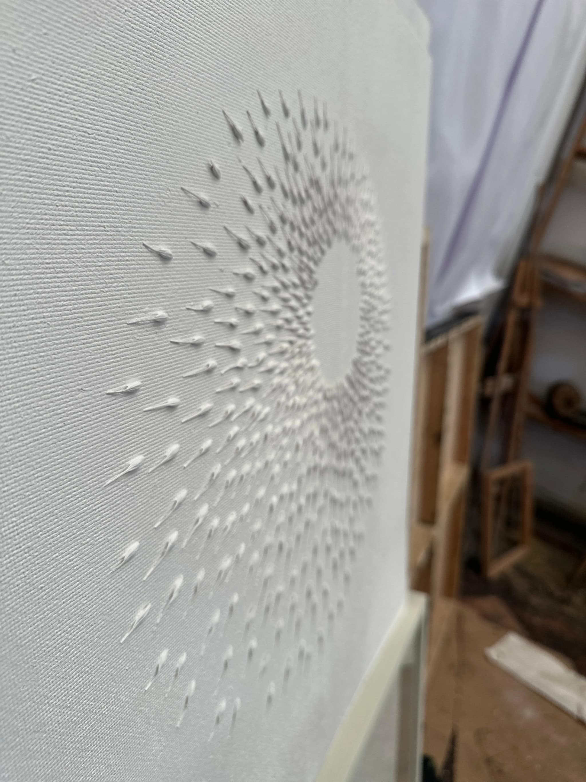 Noureddine Ouarhim at work in his studio