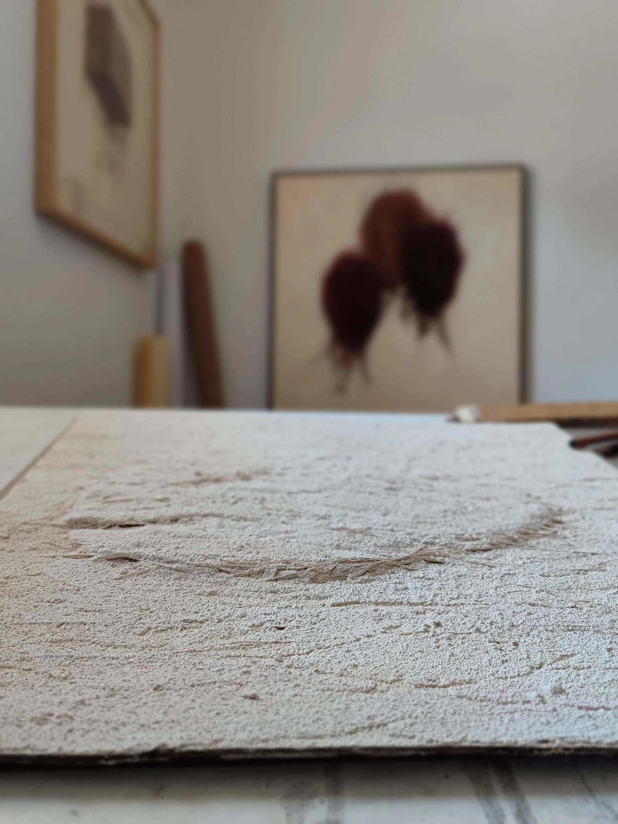 Noureddine Ouarhim at work in his studio